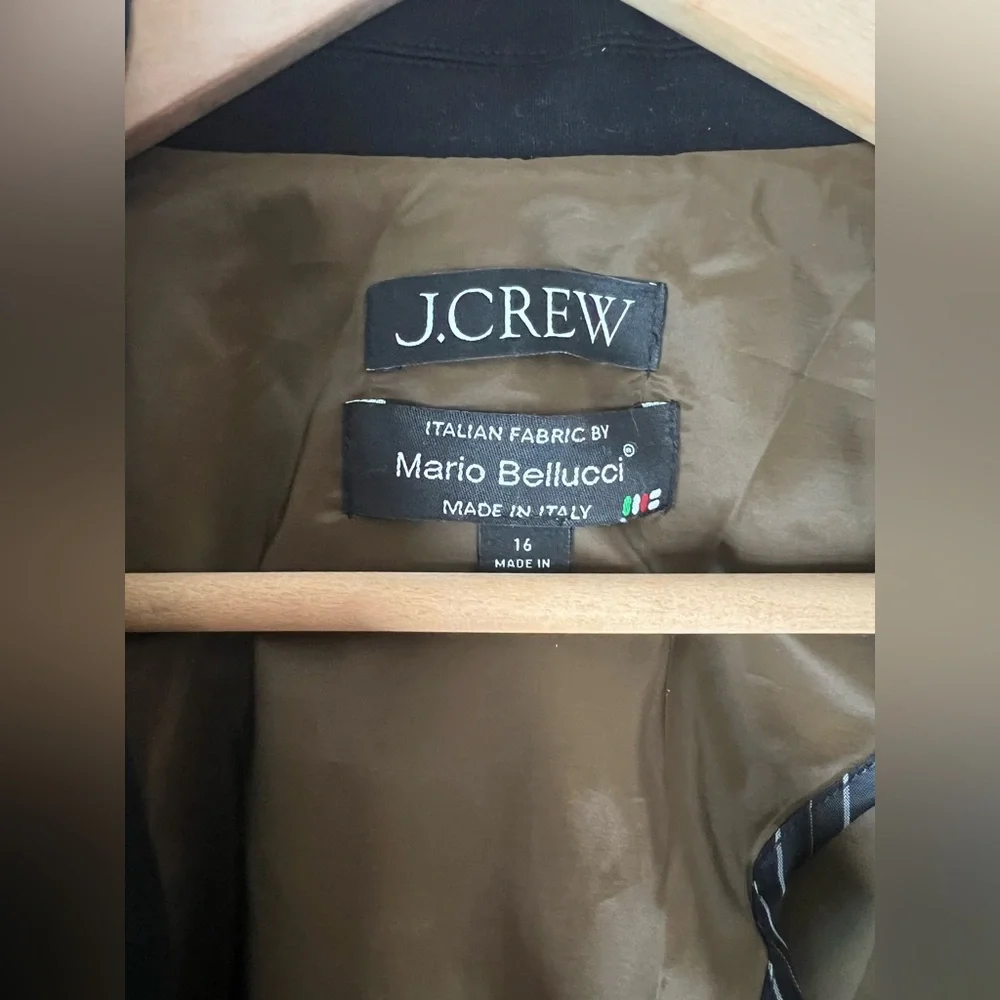 J. Crew x Mario Bellucci Luxe Italian Ponte Blazer Black Classic Tailored Chic